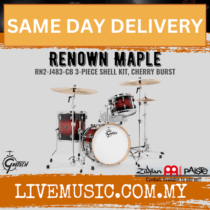 Gretsch RN2-J483 Renown Maple 3-Piece Drum Shell Kit Set - Cherry Burst (RN2J483 RN2 J483)