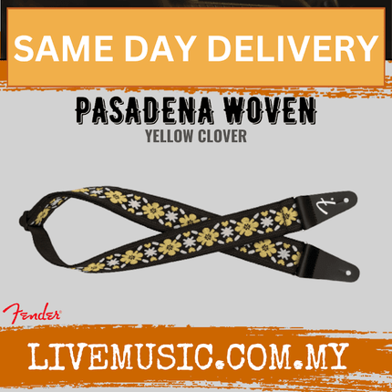 Fender Pasadena Woven Guitar Strap, Yellow Clover