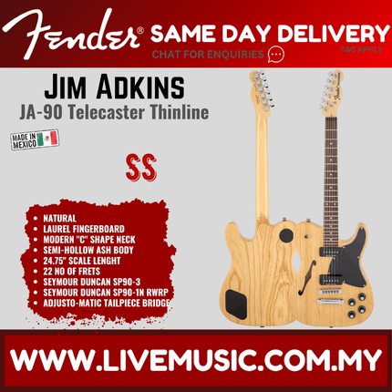 Fender Jim Adkins JA-90 Telecaster Electric Guitar, Natural