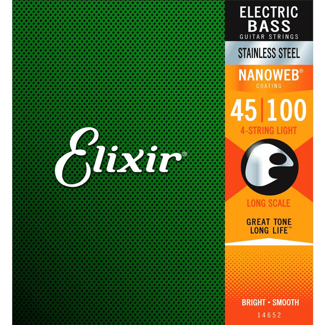 Elixir 14652 Nanoweb Stainless Steel Electric Bass Strings (45-100)