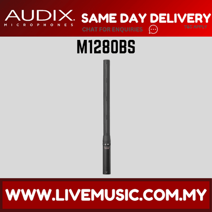 Audix M1280BS Miniature Condenser Microphone with 25' Cable Supercardioid - Black (M1280 BS/M1280-BS)