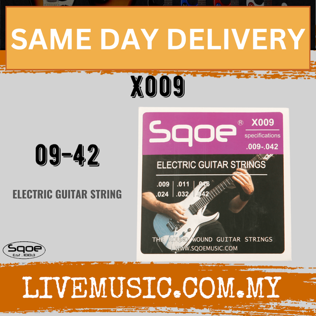 Sqoe QX-SQ-X009 Electric Guitar String 9-42 - ( X-009 / QX SQ X009 / QXSQX009 )