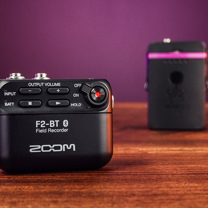 Zoom F2-BT Field Recorder With Lavalier Microphone And Bluetooth Control With LMF-2 Lavalier Mic - Black (F2 BT/F2BT)