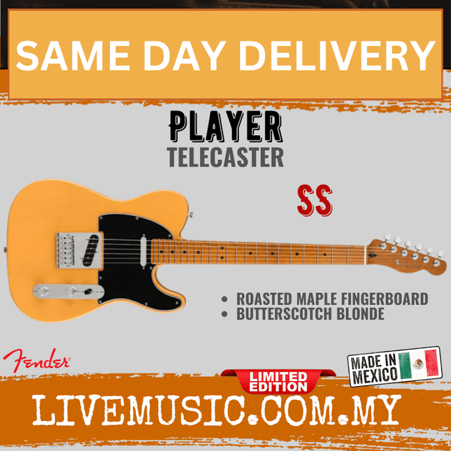 Fender Limited Edition Player Telecaster Electric Guitar, Roasted Maple FB, Butterscotch Blonde