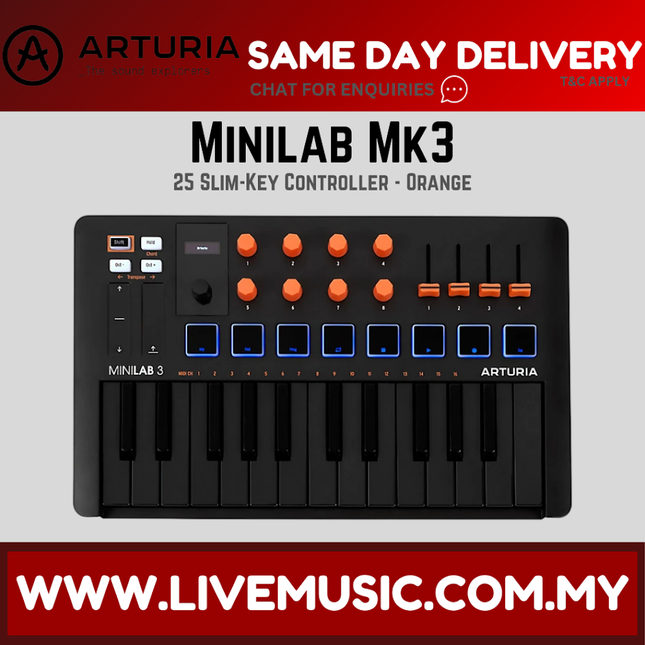 Arturia Minilab 3 25-Key Midi Controller - Orange (Minilab MK3 / Minilab3)