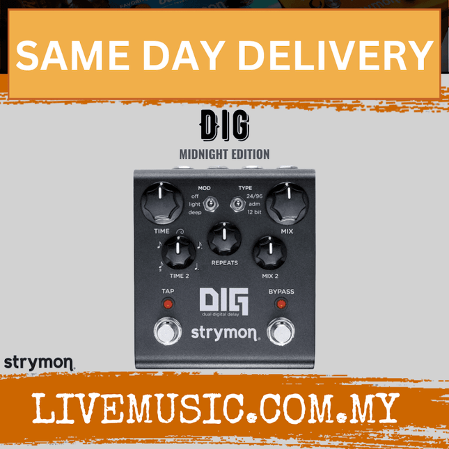 Strymon DIG Dual Delay Guitar Effects Pedal, Midnight Edition
