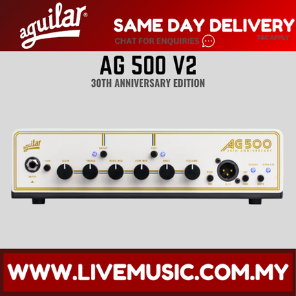 Aguilar AG 500 V2 Limited Edition 30th Anniversary Super Light Bass Amplifier - White ( AG500V2 / AG-500 V2 / AG500 )