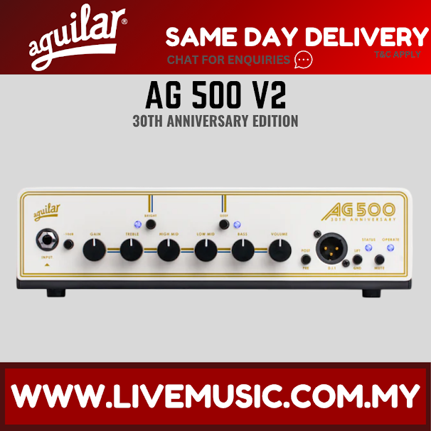 Aguilar AG 500 V2 Limited Edition 30th Anniversary Super Light Bass Amplifier - White ( AG500V2 / AG-500 V2 / AG500 )