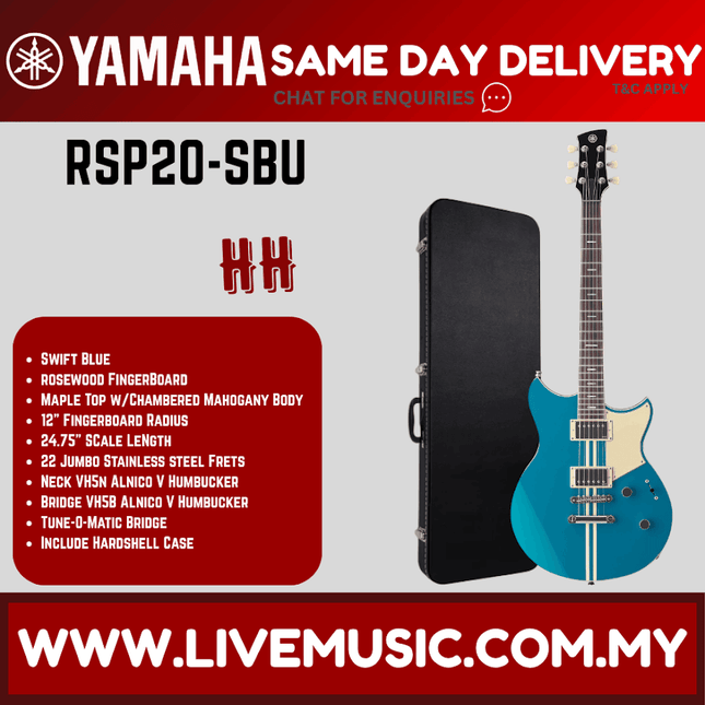 Yamaha Revstar Professional RSP20 Electric Guitar With Accessories - Swift Blue ( RSP-20 RSP 20 )