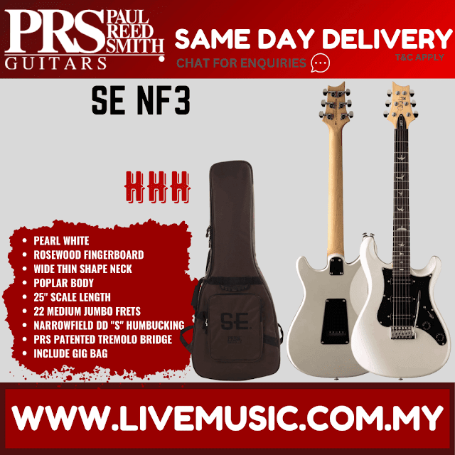 PRS SE NF3 Electric Guitar w/Bag, Rosewood FB, Gun Metal Grey / Ice Blue Metallic / Metallic Orange / White Pearl