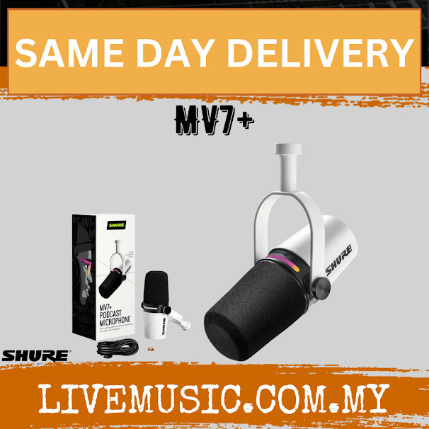 Shure MV7+ USB Podcast Microphone - White ( MV-7 / MV-7 PLUS ) Replace MV7