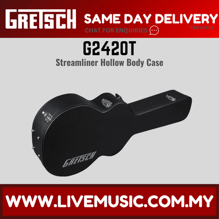 Gretsch G2420T Streamliner Hollowbody Electric Guitar Hard Case, Black