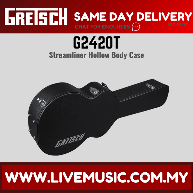 Gretsch G2420T Streamliner Hollowbody Electric Guitar Hard Case, Black