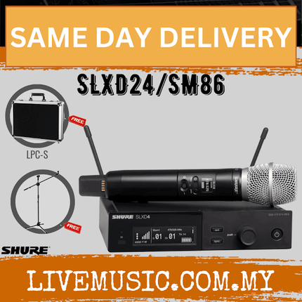 Shure SLXD24/SM86 Wireless System with SLXD2/86 Handheld Transmitters ( SLXD SLXD24-SM86 / SLXD24SM86 )