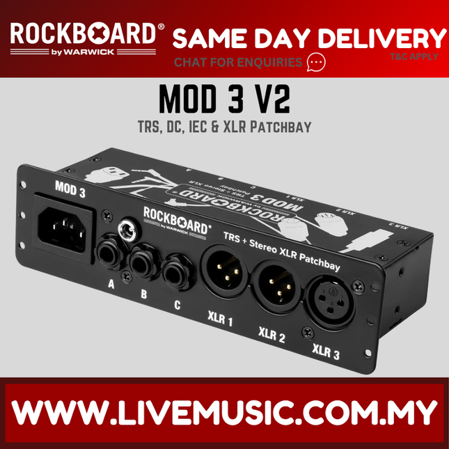 Rockboard by Warwick MOD 3 Patchbay w/ XLR and TRS for Vocal, V2