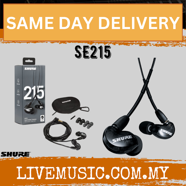 Shure SE215 Sound Isolating Earphones with 3.5mm Comm Cable - Black ( SE-215 / SE 215 )