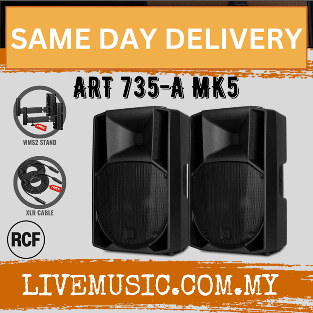 RCF ART 735-A MK5 15" 1400W 2-way Active Powered Speaker w/Speaker Stand - Each / Pair ( ART735A / ART735 / MK5 )