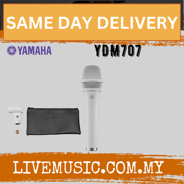Yamaha YDM707 Dynamic Supercardioid Microphone - Black/White ( YDM 707 YDM-707 )