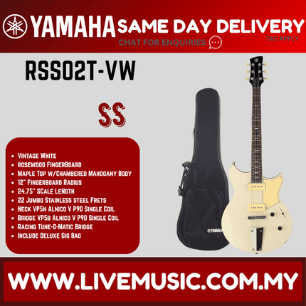 Yamaha Revstar Standard RSS02T Electric Guitar - Vintage White ( RSS02T / RSS 02T )