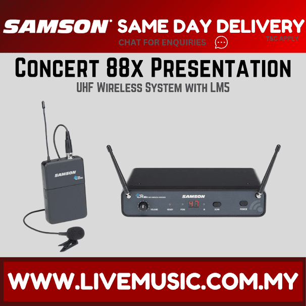 Samson Concert 88x Presentation Wireless Lavalier Microphone System With LM5 (Concert 88 X/Concert-88X)