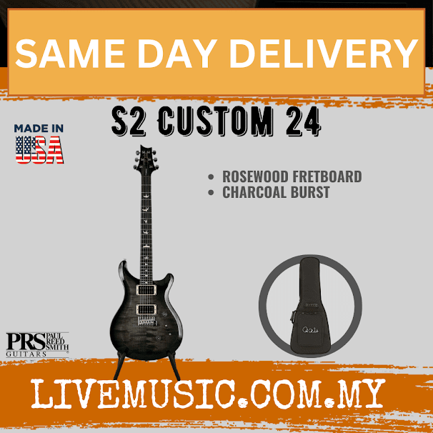 PRS S2 Custom 24 Electric Guitar w/Bag - Charcoal Burst