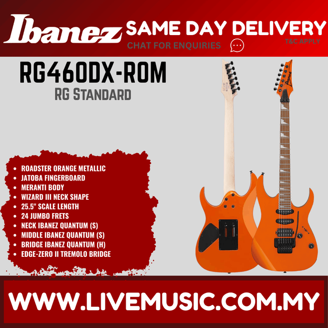 Ibanez RG460DX-ROM Electric Guitar, Roadster Orange Metallic ( RG460DXROM / RG460DXROM  )