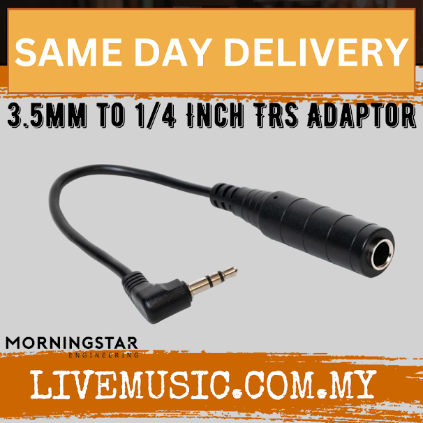MORNINGSTAR 3.5mm TRS Male to 1/4inch TRS Female Adaptor, 22cm