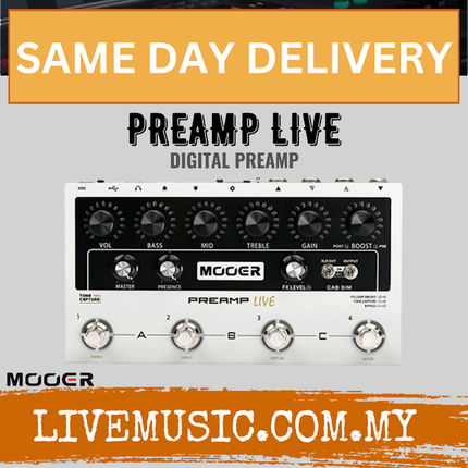 Mooer Preamp Live Digital Preamp Modelling Effects Pedal