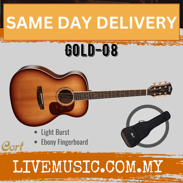 Cort Gold-O8 - Acoustic Guitar with Gig Bag - Light Burst (Gold O8/GoldO8)