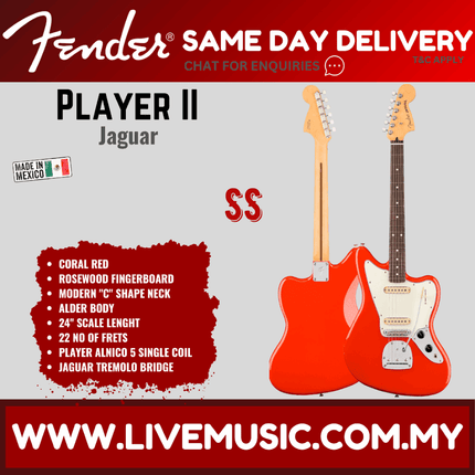 Fender Player II Jaguar Electric Guitar, RW FB