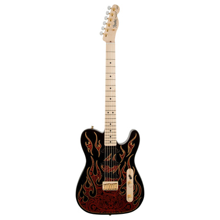 Fender James Burton Telecaster Electric Guitar Maple Fretboard with Deluxe Hardshell Case - Red Paisley Flames