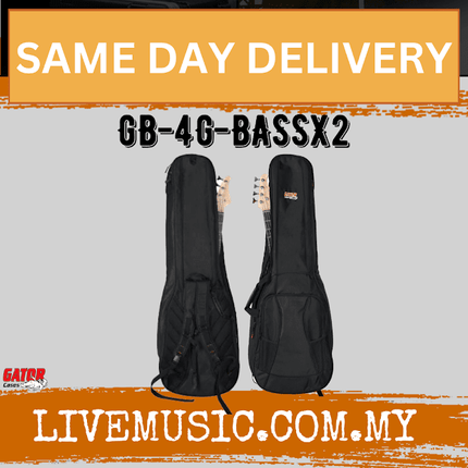 Gator GB-4G Bass X2 Series Gig Bag for TWO Electric Bass Guitars (GB4GBassX2)