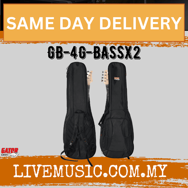 Gator GB-4G Bass X2 Series Gig Bag for TWO Electric Bass Guitars (GB4GBassX2)