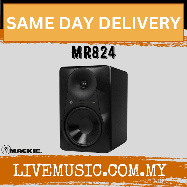 Mackie MR824 8" 65W Active Powered Studio Monitor Speaker (MR 824/MR-824)