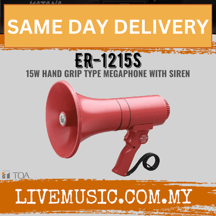 TOA ER-1215S 15W Hand Grip Type Megaphone with Siren ( ER1215S / ER 1215S )