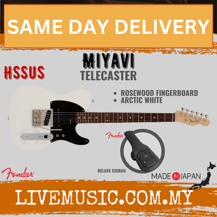 Fender Japan Miyavi Telecaster Electric Guitar, Rosewood Fretboard with FREE Gig Bag - Arctic White