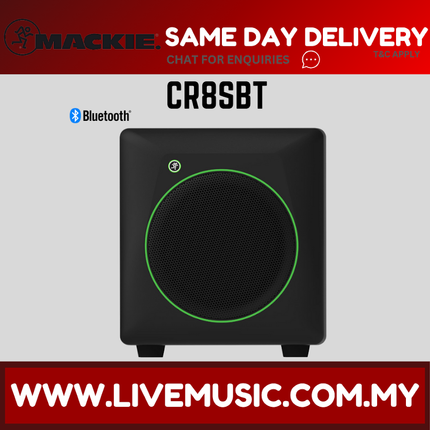 Mackie CR8SBT 8" Powered Sub Woofer With Dekstop Remote and Bluetooth, Each