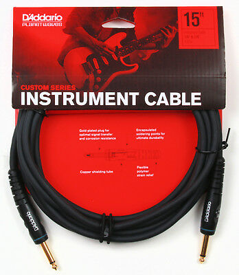 D'Addario Planet Waves PW-G-15 Custom Series Instrument Cable - 15 feet (PWG15/Daddario)