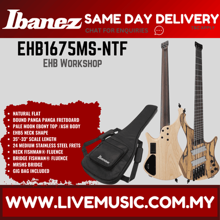 Ibanez Bass Workshop EHB1675MS 5-string Bass Guitar - Natural Flat (EHB1675MS-NTF)