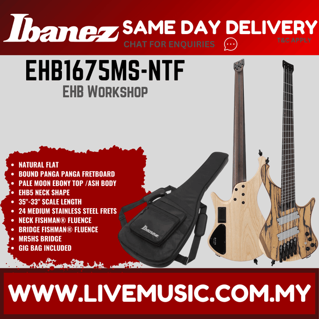Ibanez Bass Workshop EHB1675MS 5-string Bass Guitar - Natural Flat (EHB1675MS-NTF)