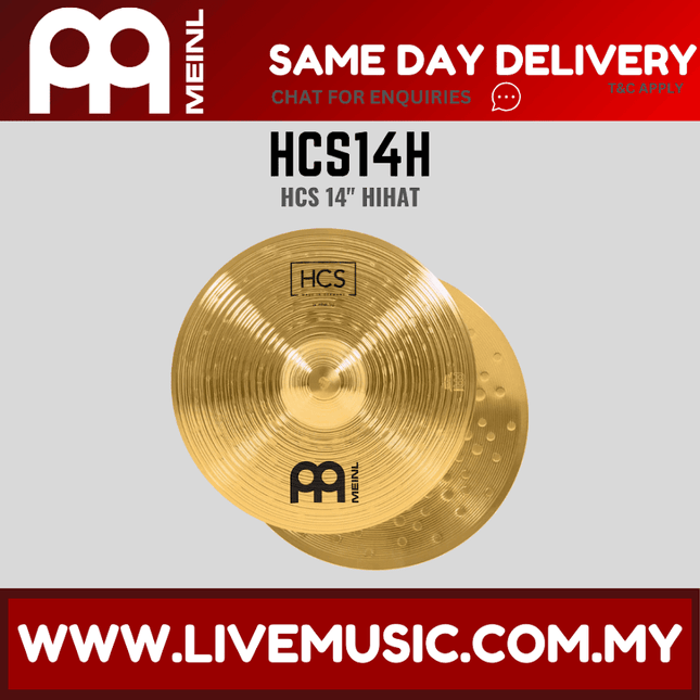 Meinl Cymbal HCS14H 14inch HCS HiHat (Pair)