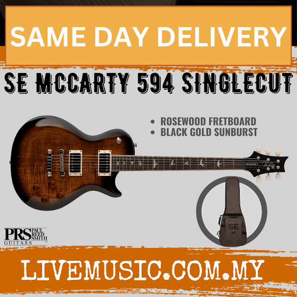 PRS SE Singlecut McCarty 594 Electric Guitar, Black Gold Sunburst