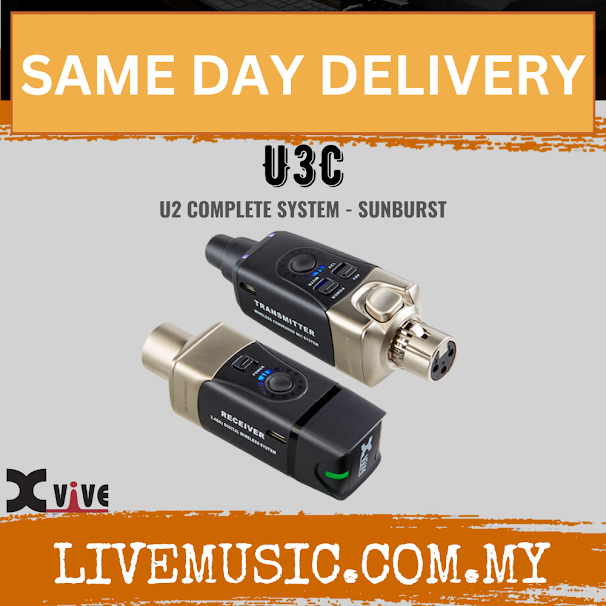 Xvive U3C condenser microphone system transmitter and receiver with XLR connector