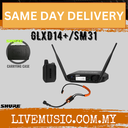 Shure GLXD14+/SM31 Digital Wireless Headset System with SM31FH Microphone ( GLXD14+ / SM31 )