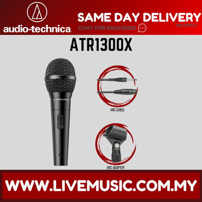 Audio Technica ATR1300x Unidirectional Dynamic Vocal/Instrument Microphone (Audio-Technica ATR-1300x/ATR 1300x)