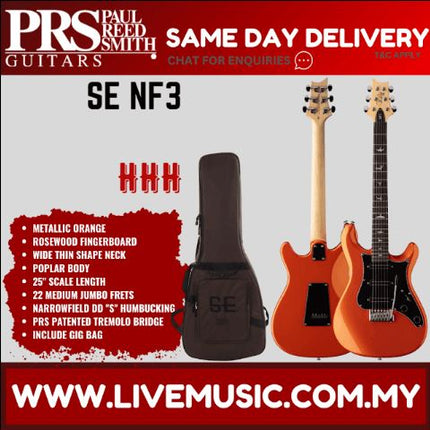 PRS SE NF3 Electric Guitar w/Bag, Rosewood FB,Metallic Orange