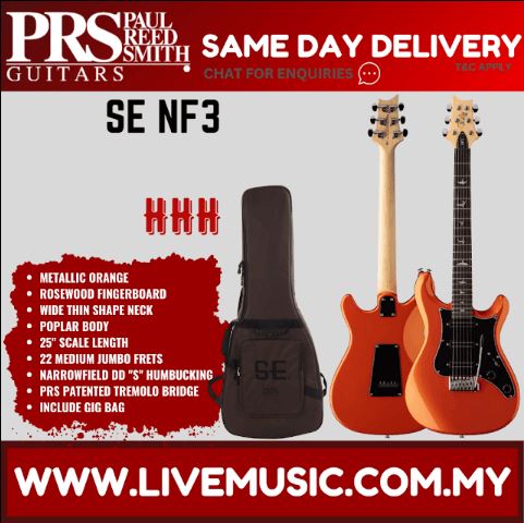 PRS SE NF3 Electric Guitar w/Bag, Rosewood FB,Metallic Orange
