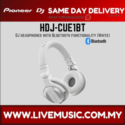 Pioneer DJ HDJ-CUE1 BT DJ Headphones with Bluetooth - White (HDJ CUE1 / HDJCUE1 BT)