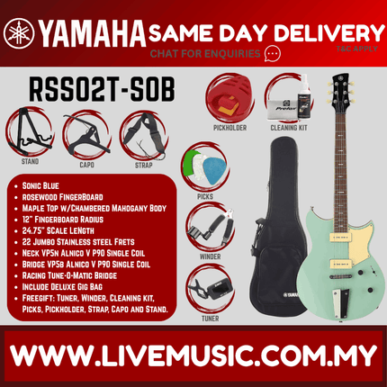 Yamaha Revstar Standard RSS02T Electric Guitar - Sonic Blue ( RSS02T / RSS 02T )