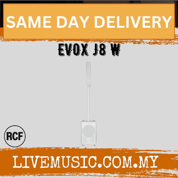 RCF EVOX J8 Active 12" 2-Way 1400W Portable Line Array PA System - White ( EVOXJ8 / EVOX-J8 )